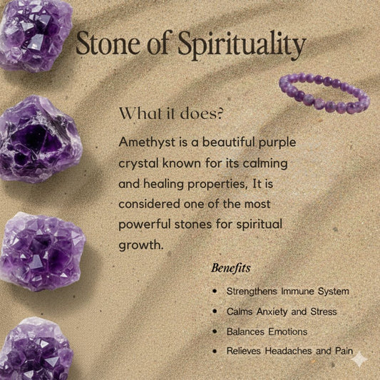 Amethyst Crystal Bracelet – Peace, Stress Relief & Spiritual Protection