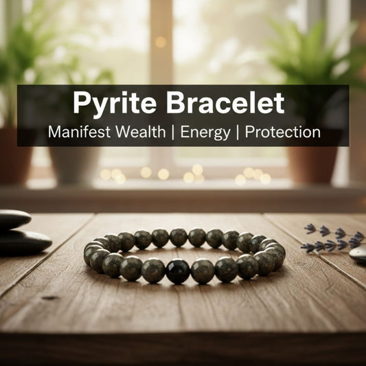 Pyrite Crystal Bracelet – Wealth Attraction, Confidence & Protection