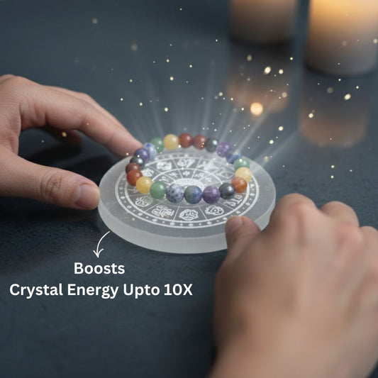7 Chakra Bracelet With Selenite Plate