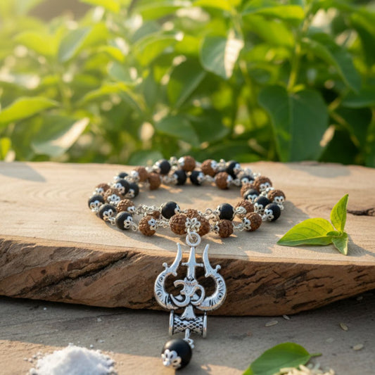 Karungali Rudraksh Trishul Mala – Divine Protection, Power & Spiritual Energy