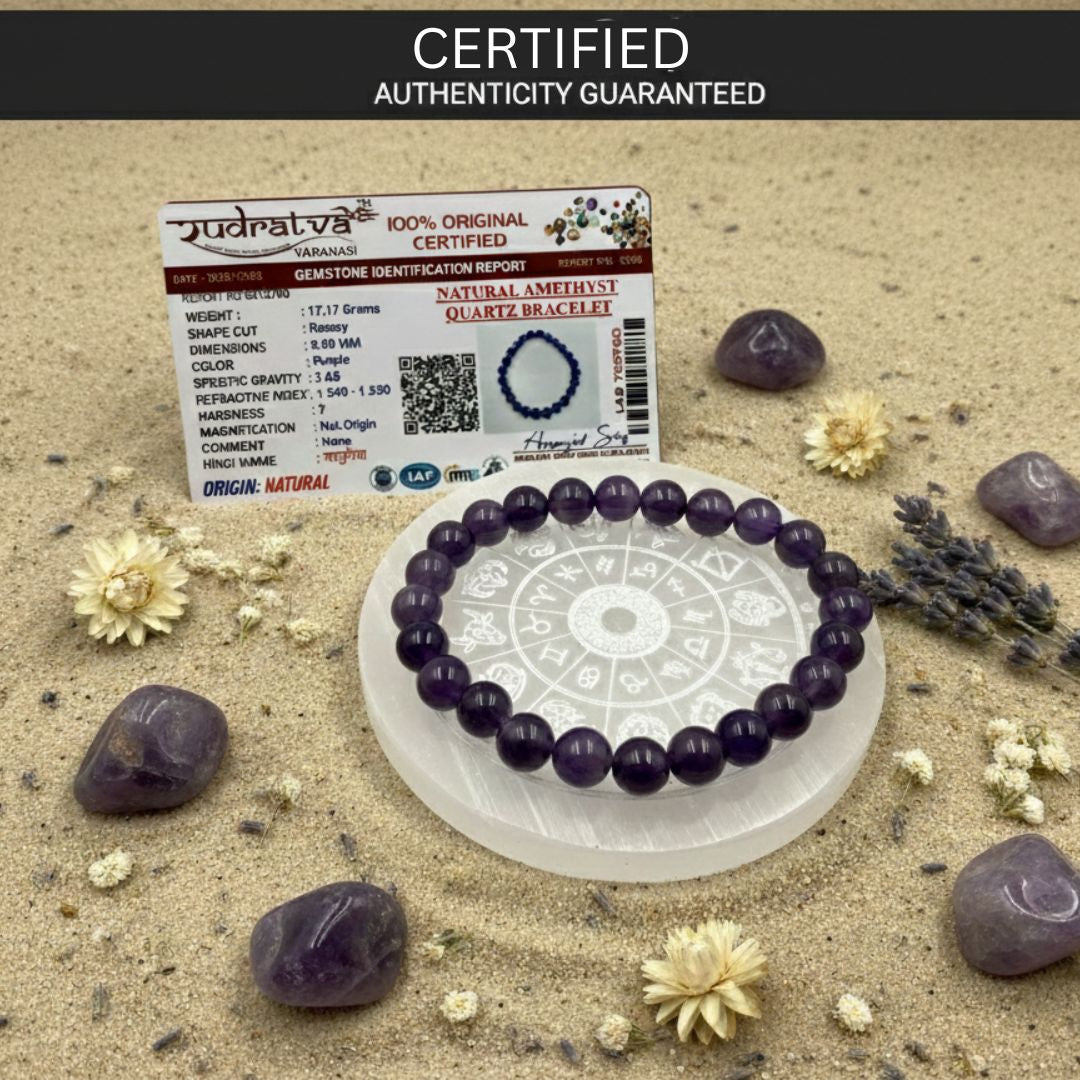 Amethyst Bracelet & Selenite Charging Plate