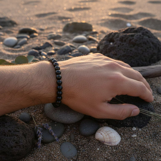 Black Agate Crystal Bracelet – Protection, Stability & Negative Energy Shield