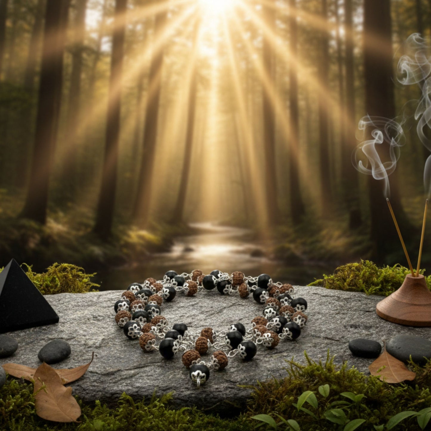 Karungali Rudraksh GS Cap Mala – Divine Protection, Healing & Spiritual Power