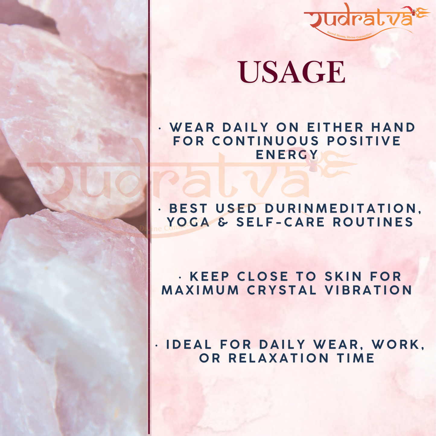 Rose Quartz Chips Bracelet for Love & Healing | Rudratva