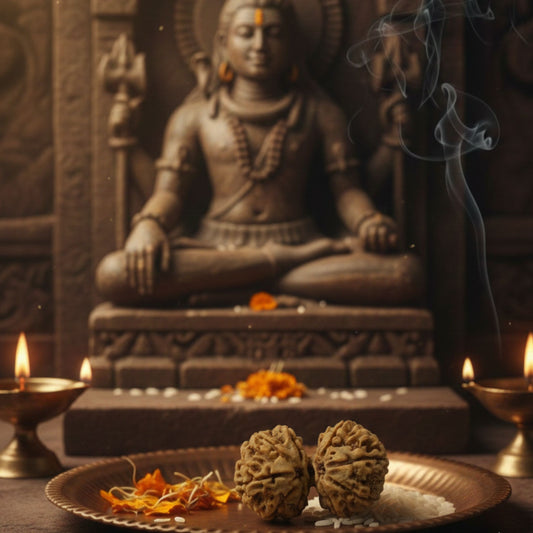 Gauri Shankar Rudraksha (33.5mm) – Original Sacred Bead for Marital Harmony, Love & Shiva–Parvati Blessings