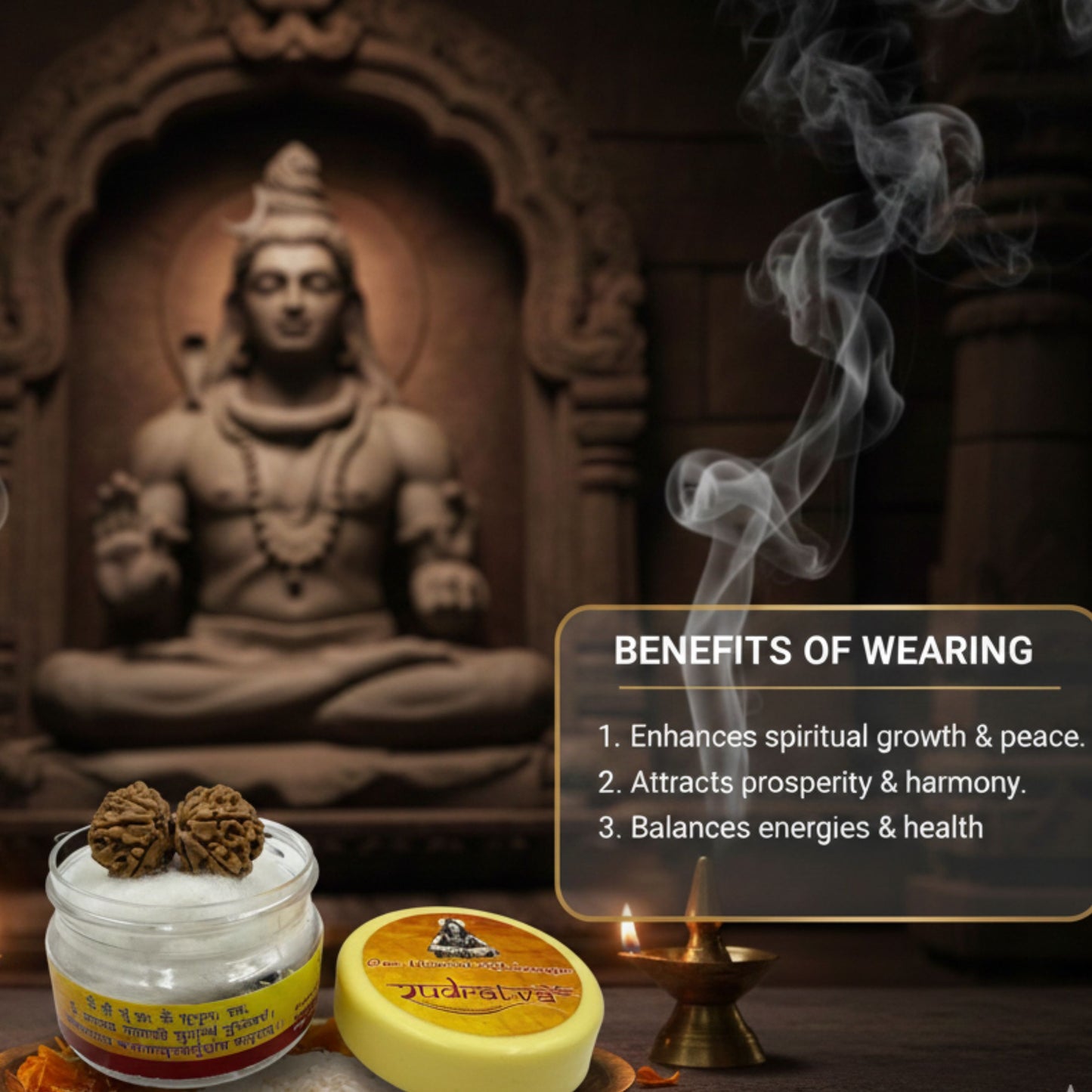 Gauri Shankar Rudraksha (33.5mm) – Original Sacred Bead for Marital Harmony, Love & Shiva–Parvati Blessings