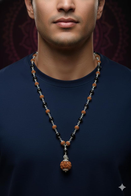 Karungali Rudraksha with 5 Mukhi Pendant | Rudratva