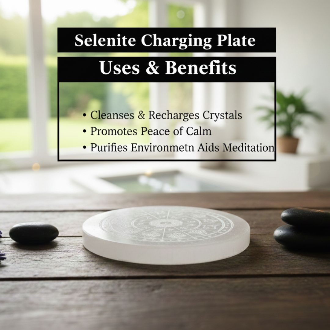 Nav Grah Bracelet with Selenite Charging Plate – Planetary Balance, Protection & Energy Cleansing