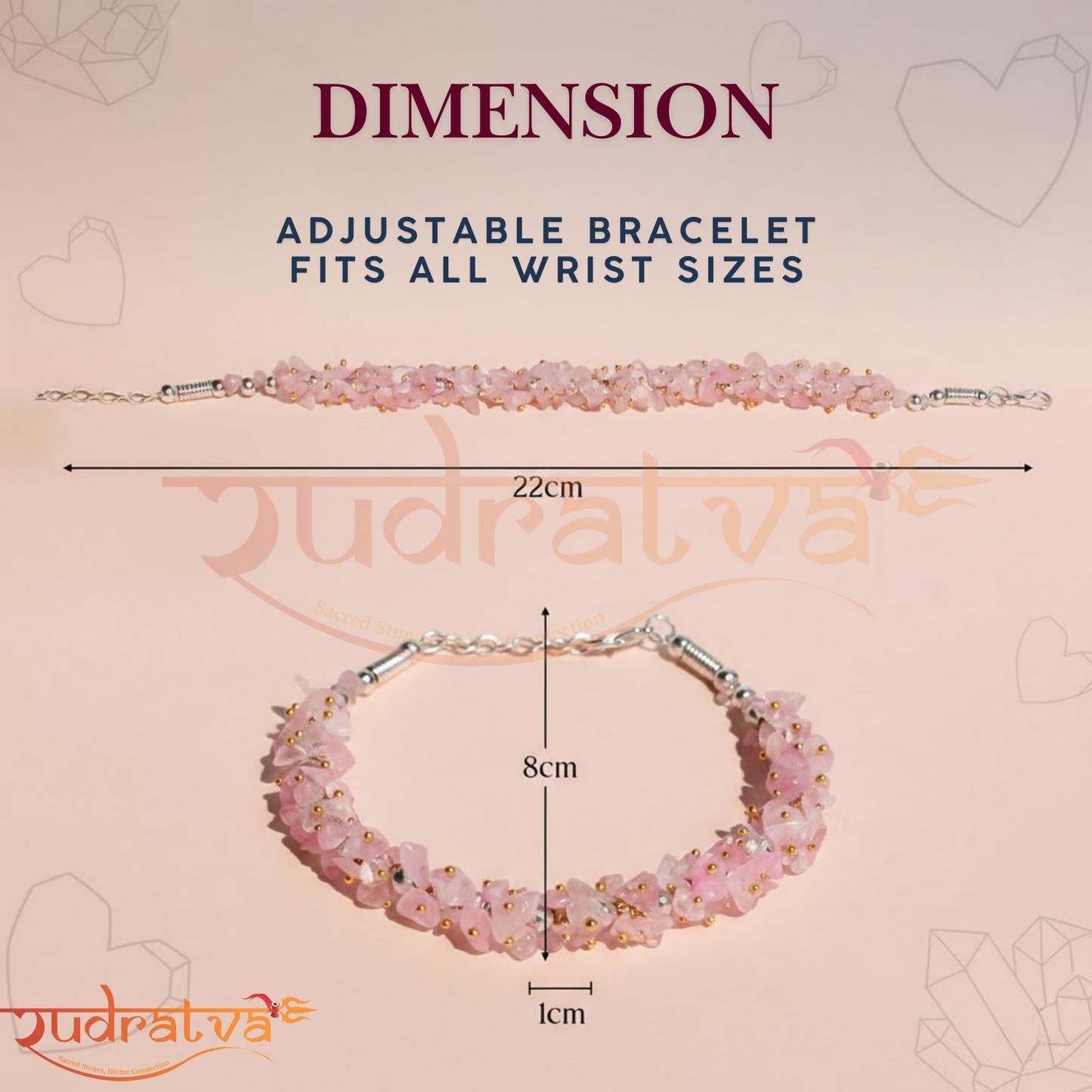Rose Quartz Chips Bracelet for Love & Healing | Rudratva