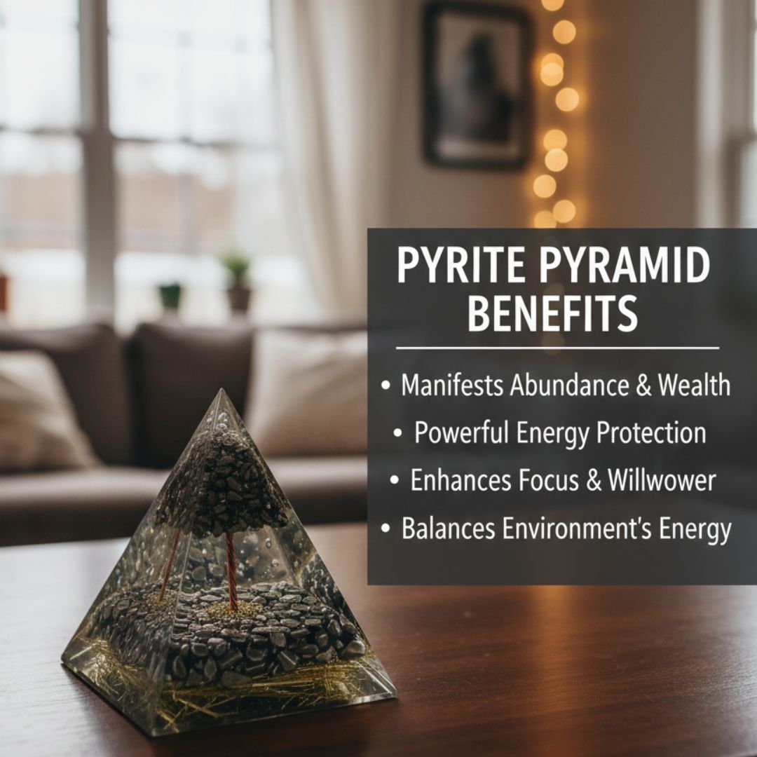 Pyrite Pyramid – Money Magnet Crystal for Wealth, Protection & Success